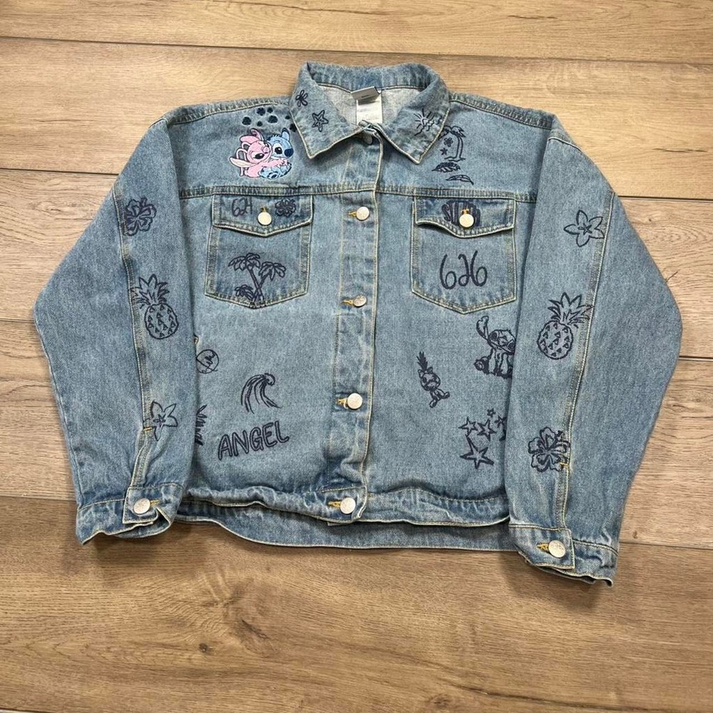 Cute women's Disney Lilo and stitch denim jacket character trendy